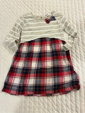 Beebay Girls Striped and Plaid Dress Size 12-18 month